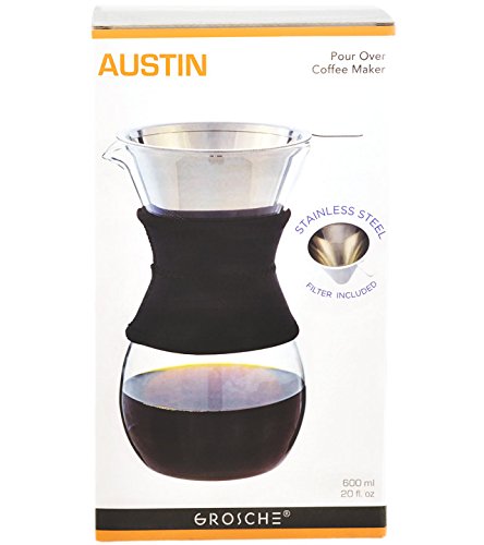 Grosche Austin Pour Over Coffee Maker with permanent Stainless Steel Coffee Filter