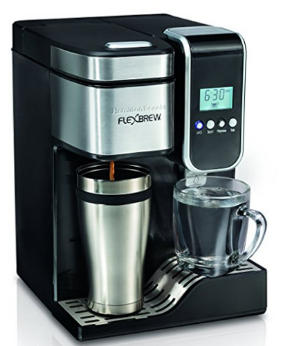 Hamilton Beach Single-Serve Coffee Maker, Programmable FlexBrew with Hot Water Dispenser (49988)