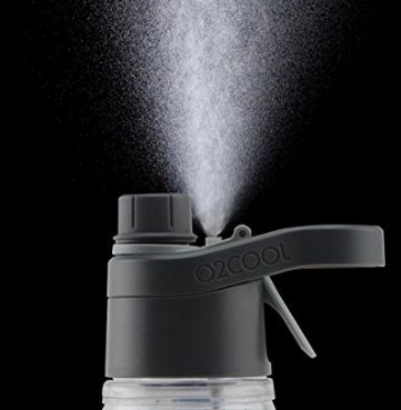O2COOL O2 Cool Vacuum Insulated Stainless Steel Bottle with Windsor Mist 'N Sip Top - 20oz. Black