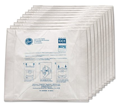 Hoover Commercial AH10363 Disposable Vacuum Bags Hepa CC1 10/Pack