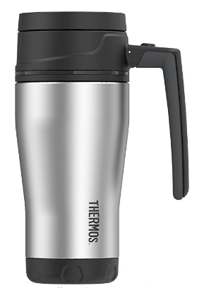 Thermos ELEMENT5 16 Ounce Vacuum Insulated Stainless Steel Travel Mug, Black/Gray