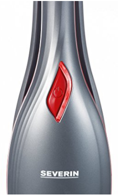 Severin Germany 2-in-1 Cordless Rechargeable Upright Bagless Vacuum Cleaner with Detachable Handle - Includes Brush & Crevice Tools, Red/Platinum Grey