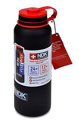 Smart Planet NDK Nidecker Designs Deluxe Wide Mouth 40 oz 18/8 Stainless Steel Vacuum Insulated Tumbler, Black