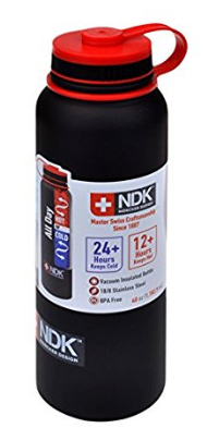 Smart Planet NDK Nidecker Designs Deluxe Wide Mouth 40 oz 18/8 Stainless Steel Vacuum Insulated Tumbler, Black