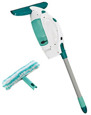 Leifheit 51107 Click System Window Cleaning Tool Kit with Vacuum Squeegee - Pole and Microfiber Cleaning Pad