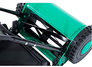 Outsunny 12 Inch 5 Blade Push Lawn Mower with Grass Catcher – Green/Black