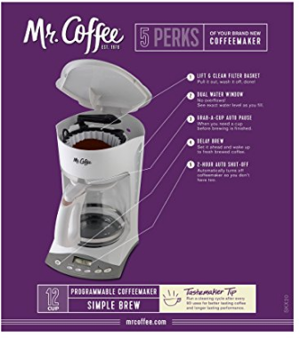 Mr. Coffee 12-Cup Programmable Coffee Maker, White