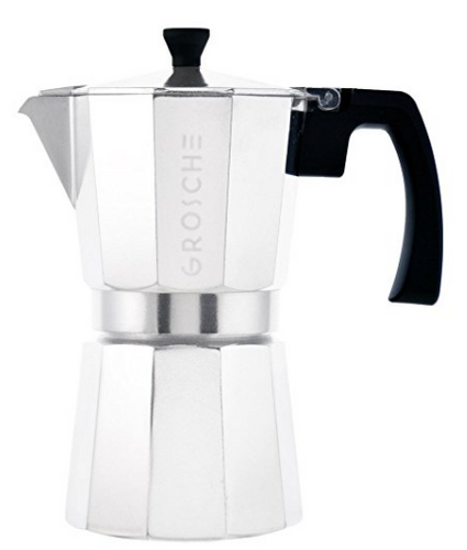 GROSCHE Milano Moka 9-Cup Stovetop Espresso Coffee Maker With Italian Safety Valve, Silver