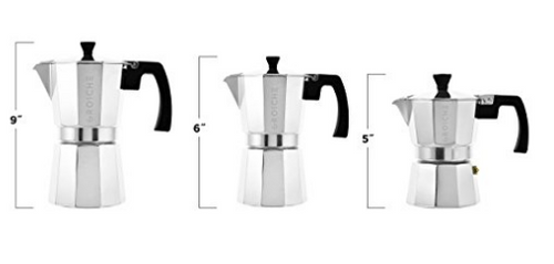 GROSCHE Milano Moka 9-Cup Stovetop Espresso Coffee Maker With Italian Safety Valve, Silver