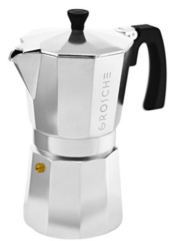 GROSCHE Milano Moka 9-Cup Stovetop Espresso Coffee Maker With Italian Safety Valve, Silver