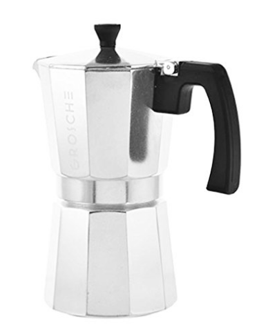 GROSCHE Milano Moka 9-Cup Stovetop Espresso Coffee Maker With Italian Safety Valve, Silver