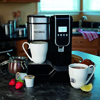 Hamilton Beach Single-Serve Coffee Maker, Programmable FlexBrew with Hot Water Dispenser (49988)