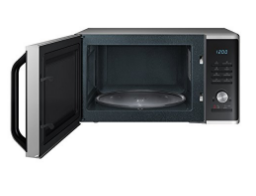 Samsung MS11K3000AS 1.1 cu. ft. Countertop Microwave Oven with Sensor and Ceramic Enamel Interior, Silver Sand