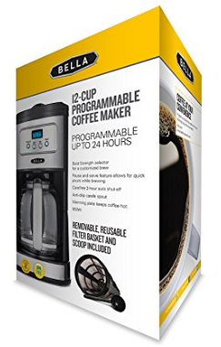 BELLA Classics 12 Cup Programmable Coffee Maker, Bold Brew Stainless and Chrome