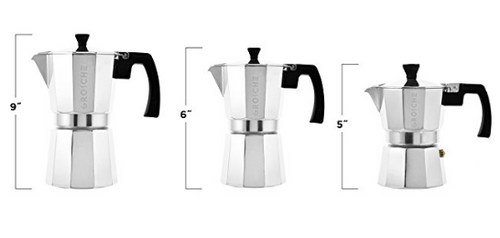 GROSCHE Milano Moka 6-Cup Stovetop Espresso Coffee Maker With Italian Safety Valve, Silver